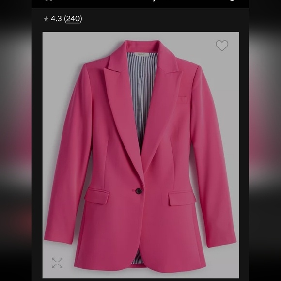 Vibrant Pink Blazer with Notched Lapels and Oversized Fit - Picture 1 of 6